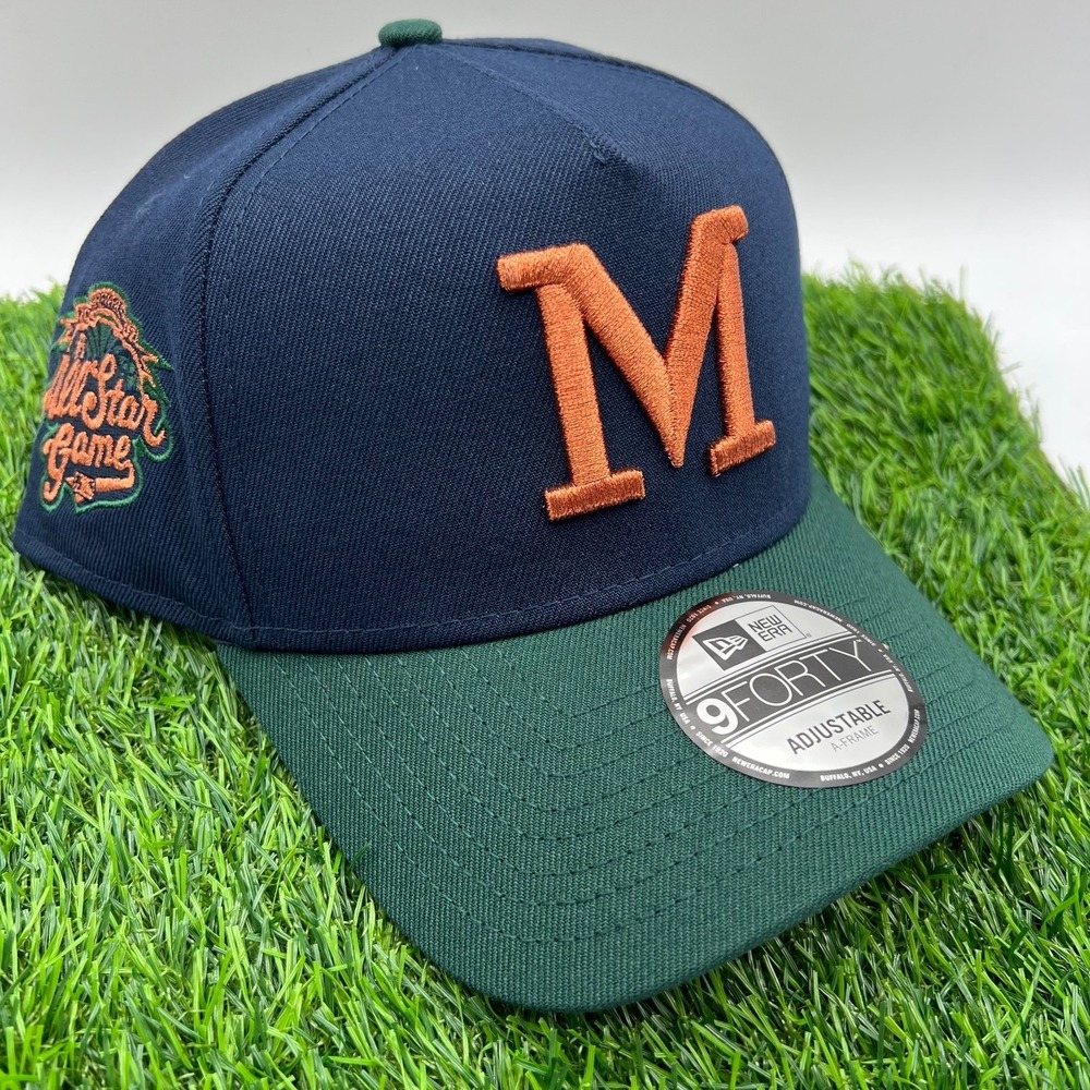 New Era Milwaukee Brewers Two Tone Navy Green ASG 9Forty A Frame Snapback Hat
